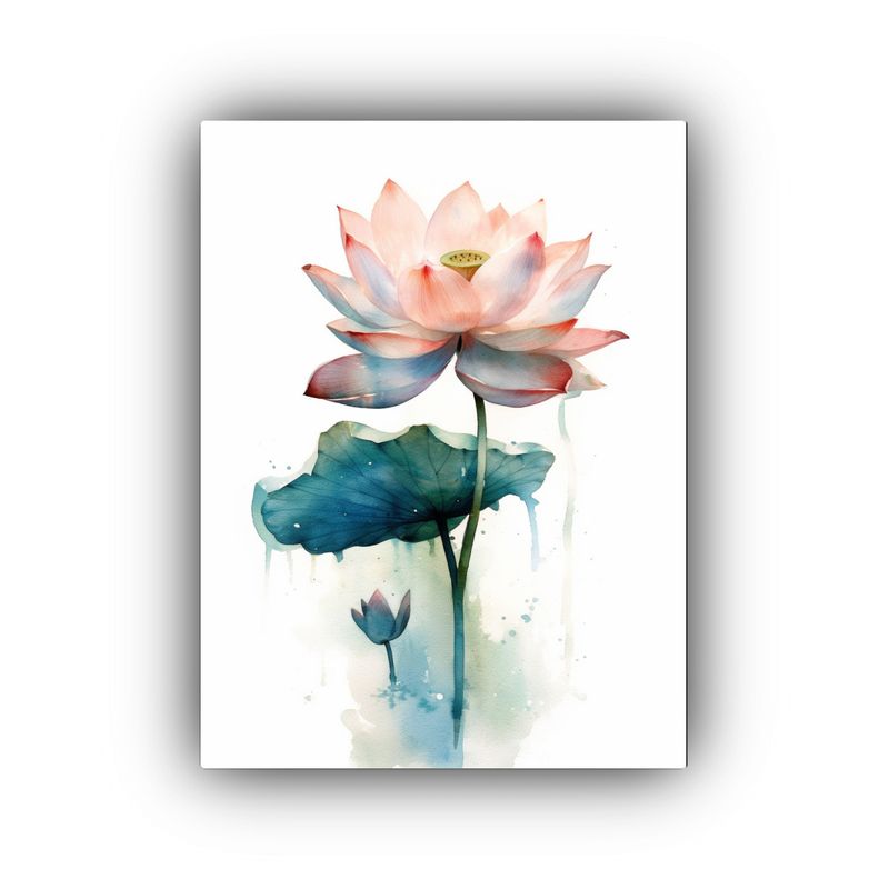 GENERICO - Cuadro Decorativo De Acuarela Con Loto Reflejado 80x120 Cm