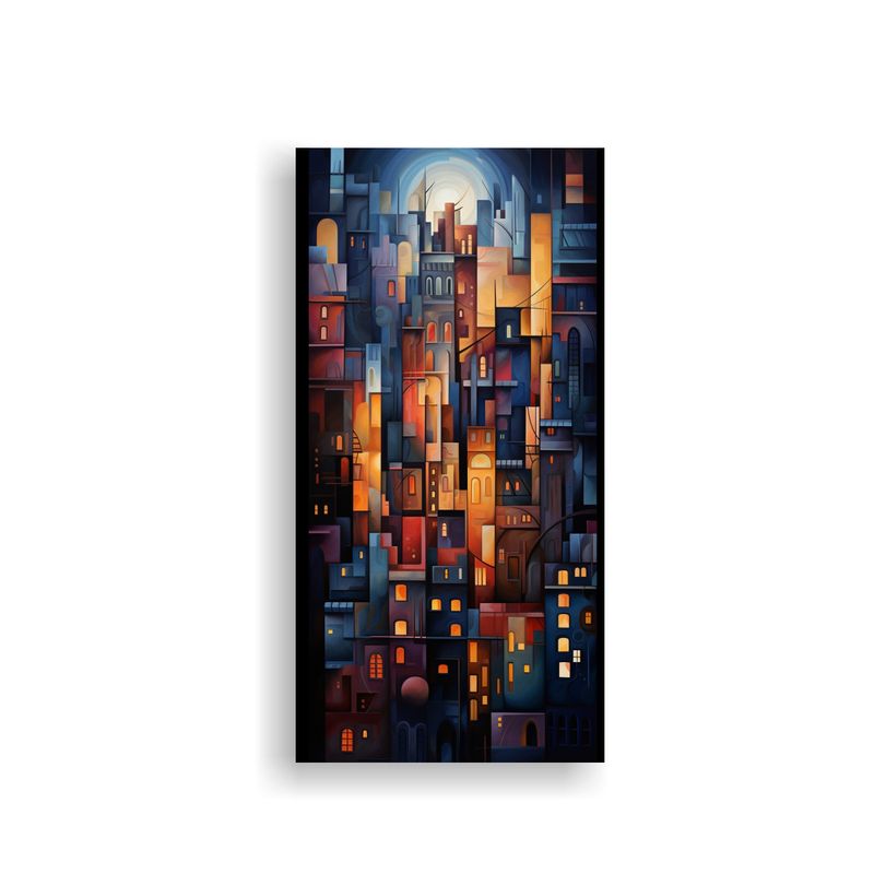 GENERICO - Pintura Decorativa Cubista De Paisaje Urbano En 80x160 Cm