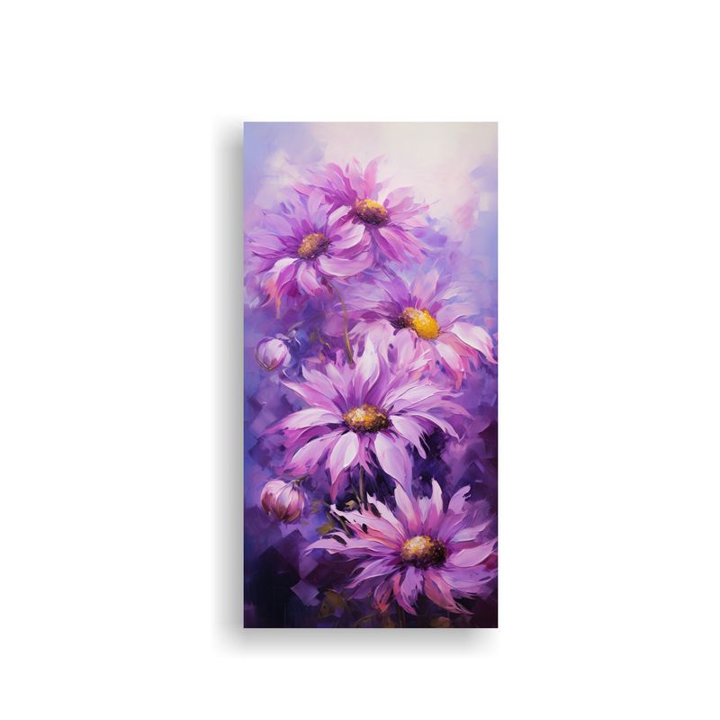 GENERICO - Pintura De Lienzo De Flores Púrpuras Coloridas 20x40 Cm