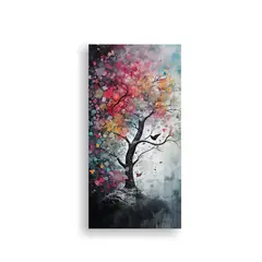 GENERICO - Pintura Decorativa De árbol En Vibrantes Colores 80x160 Cm