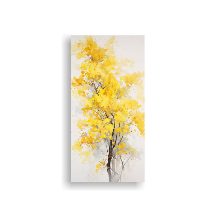 GENERICO - Cuadro Abstracto De Colores Amarillo Y Blanco De 70x140 Cm