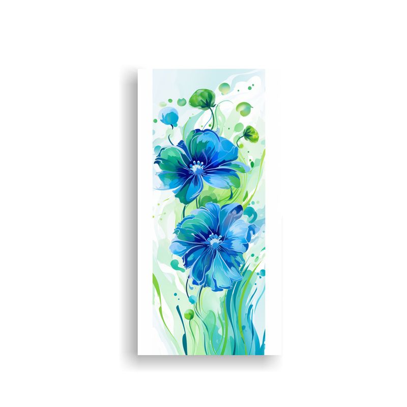GENERICO - Pintura Decorativa Clásica En Tonos Verde Y Azul 30x60 Cm
