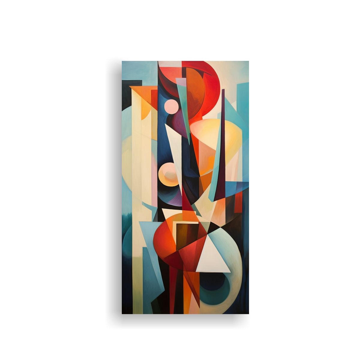 GENERICO - Pintura Abstracta Fina Inspirada En Cubismo Para 30x60 Cm.