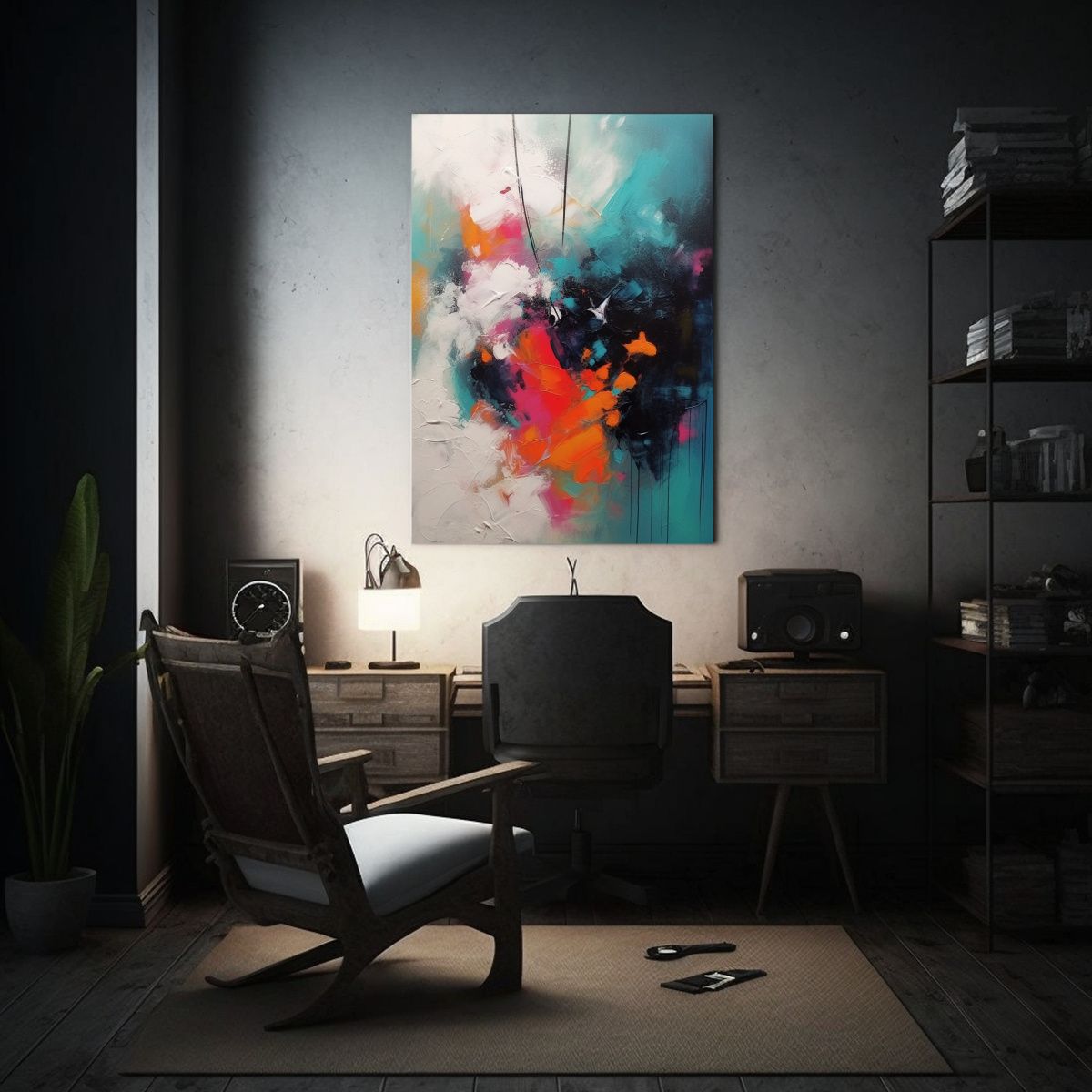 GENERICO - Pintura Abstracta Lienzo Creativa Alegría Palmer 80x120 Cm