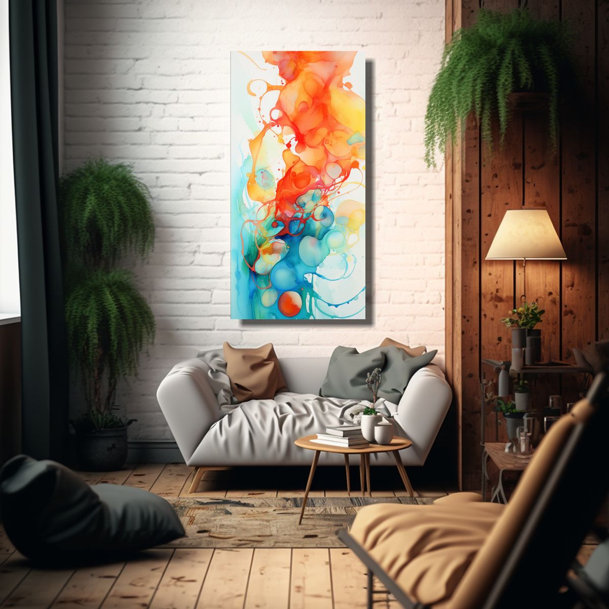 GENERICO - Pinturas Decorativas Abstractas Con Salpicaduras 60x120 Cm
