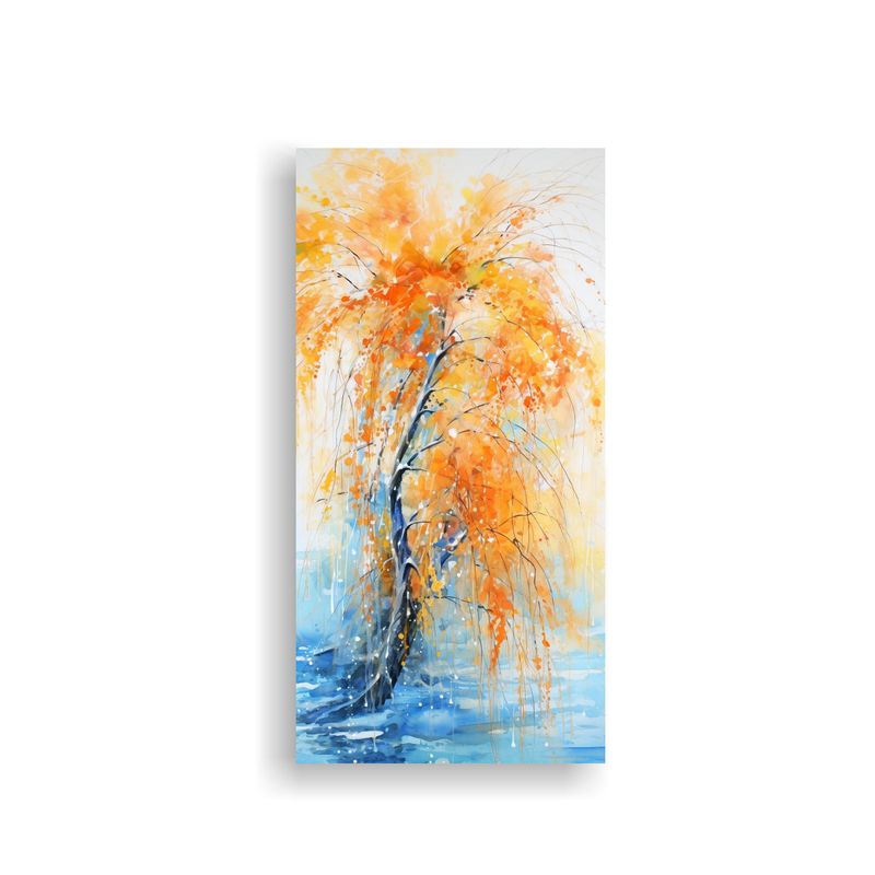 GENERICO - Pintura Abstracta De árbol De Sauce En Colores 40x80 Cm