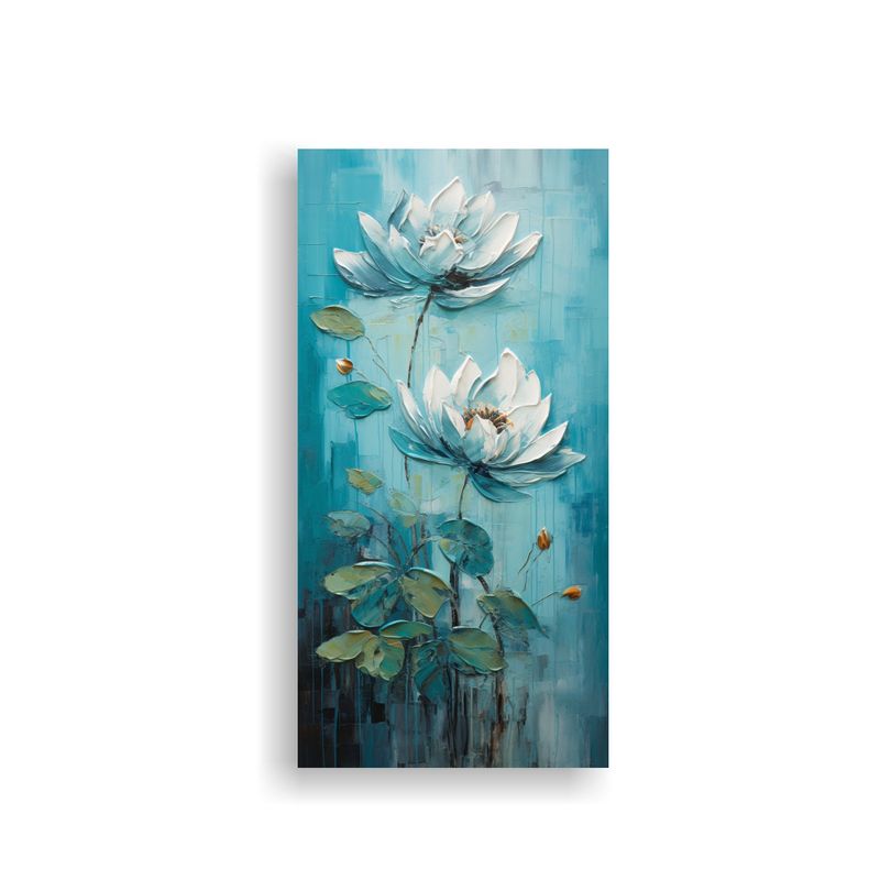 GENERICO - Arte Decorativo Moderno Lienzo Loto Turquesa 40x80 Cm
