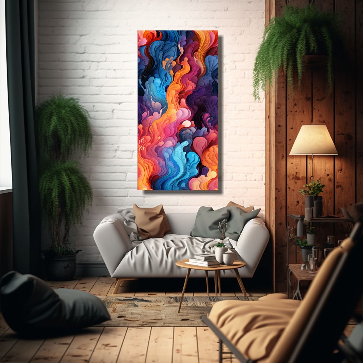 GENERICO - Cuadro Abstracto Textura Vanguardista De 50x100 Cm