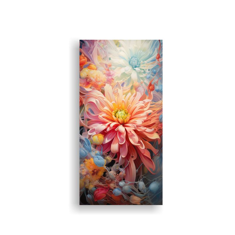 GENERICO - Cuadro Abstracto Flores En Perspectivas 30x60 Cm