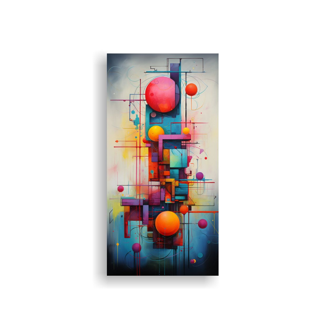 GENERICO - Cuadros Abstractos Coloridos Exclusivos Para 20x40 Cm