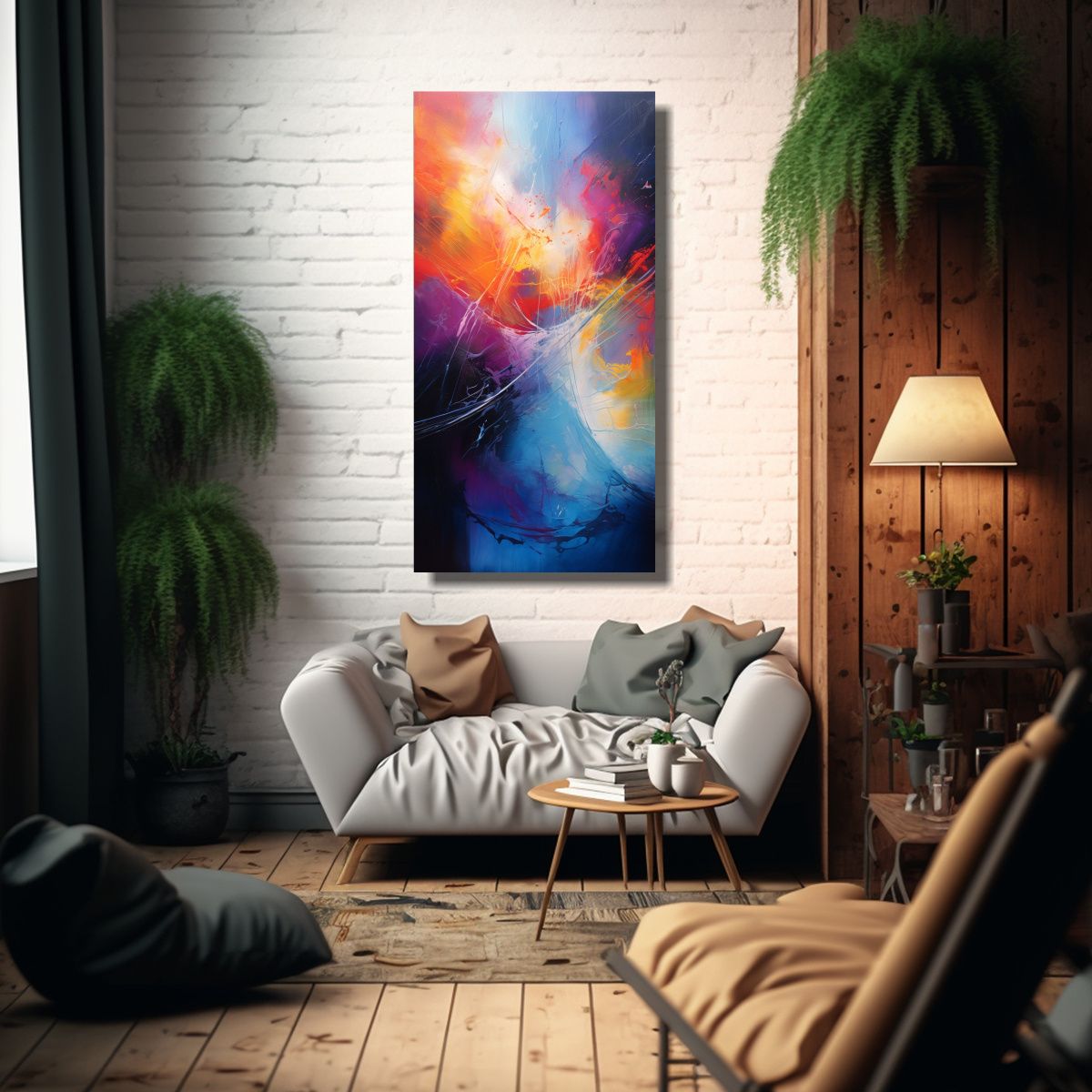 GENERICO - Pintura Abstracta Cambiando La Realidad Con Gama 60x120 Cm