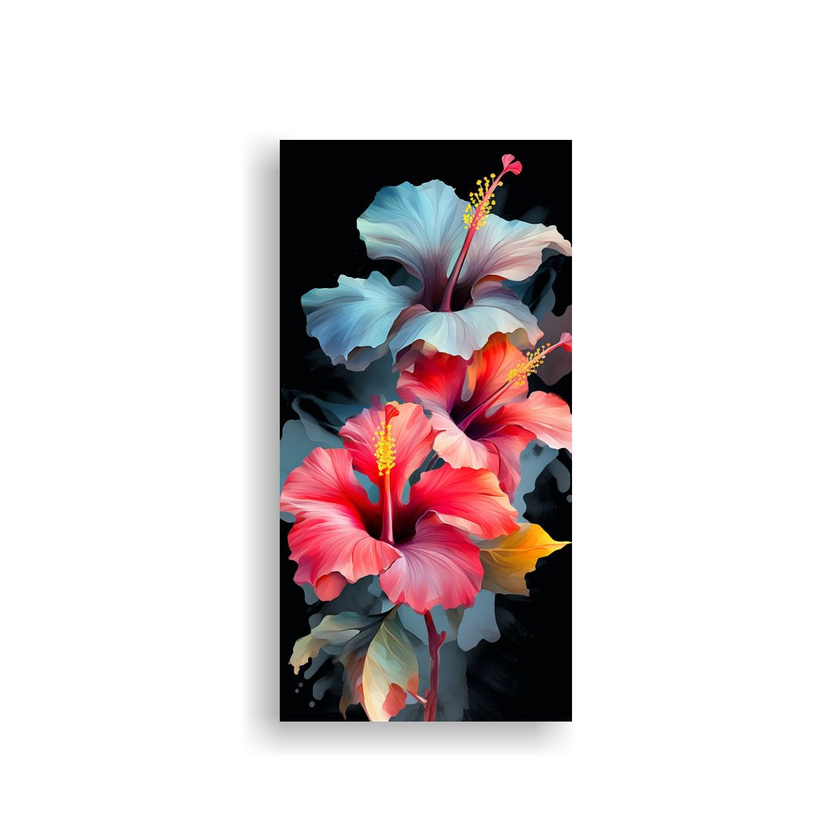 GENERICO - Pintura De Arte Mural Con Imagen De Hibisco Que 50x100 Cm