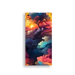 GENERICO - Pintura Abstracta Con Textura Colores Vibrantes 20x40 Cm