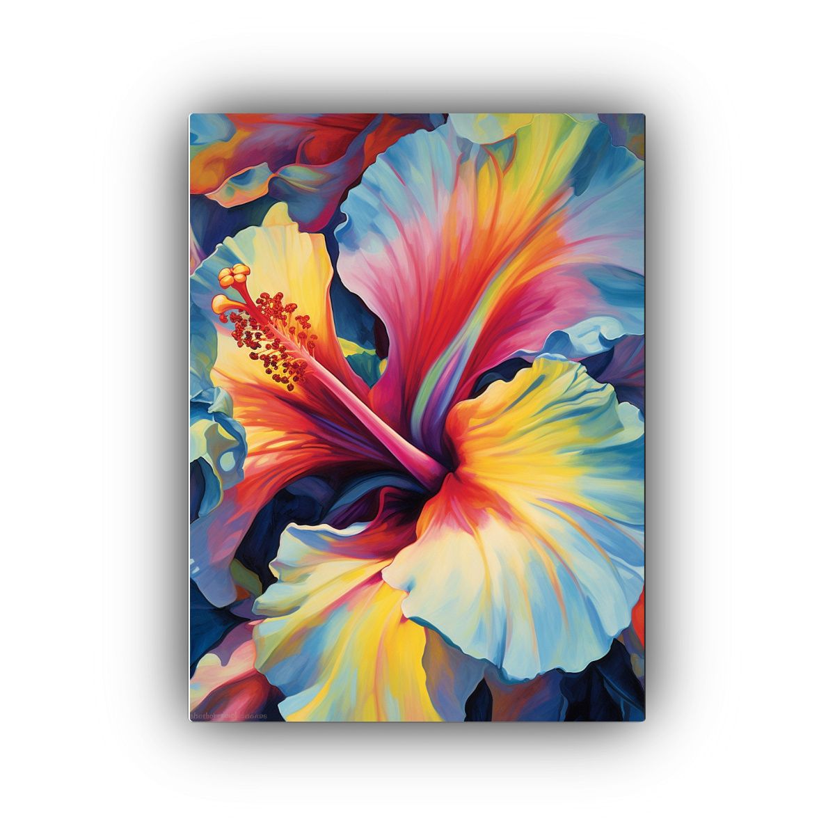 GENERICO - Cuadro Decorativo De Hibiscus Rosa Amarillo En 80x120 Cm