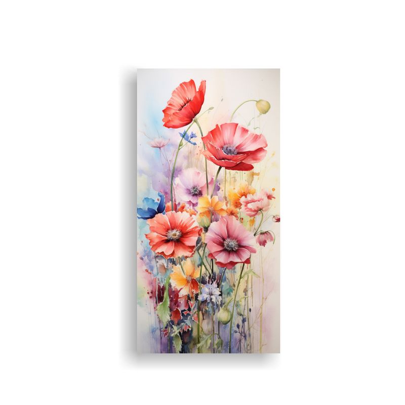 GENERICO - Pintura Lienzo Movimiento Ambiente Flores 70x140 Cm