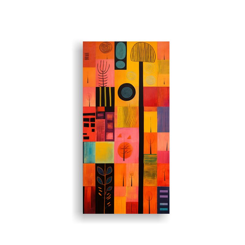 GENERICO - Cuadro Imagen Textura Arte Marimekko Y Paul Klee 40x80 Cm
