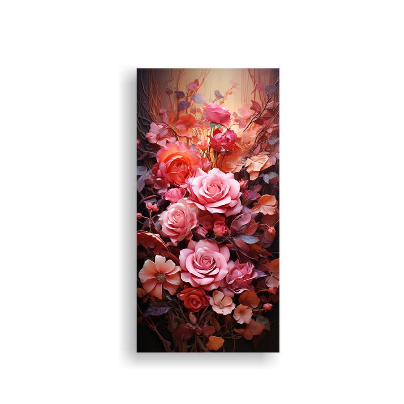 GENERICO - Tela En Bastidor Tonos Formación Envolvente Rosa 50x100 Cm