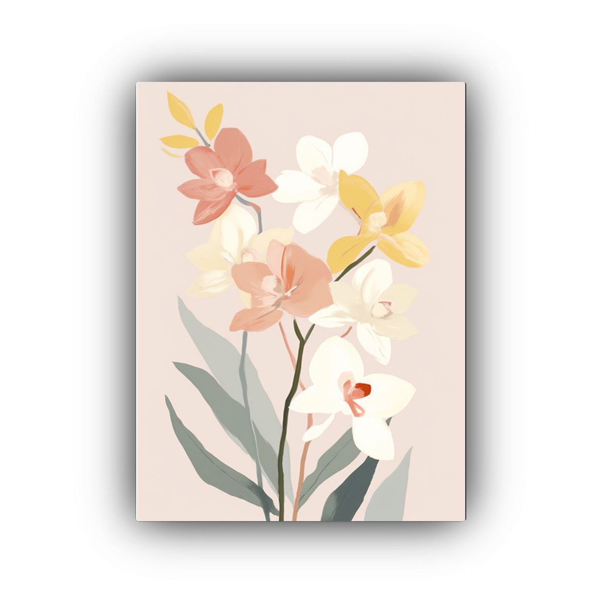 GENERICO - Cuadro Original De Orquídea Armonía Delicada 80x120 Cm