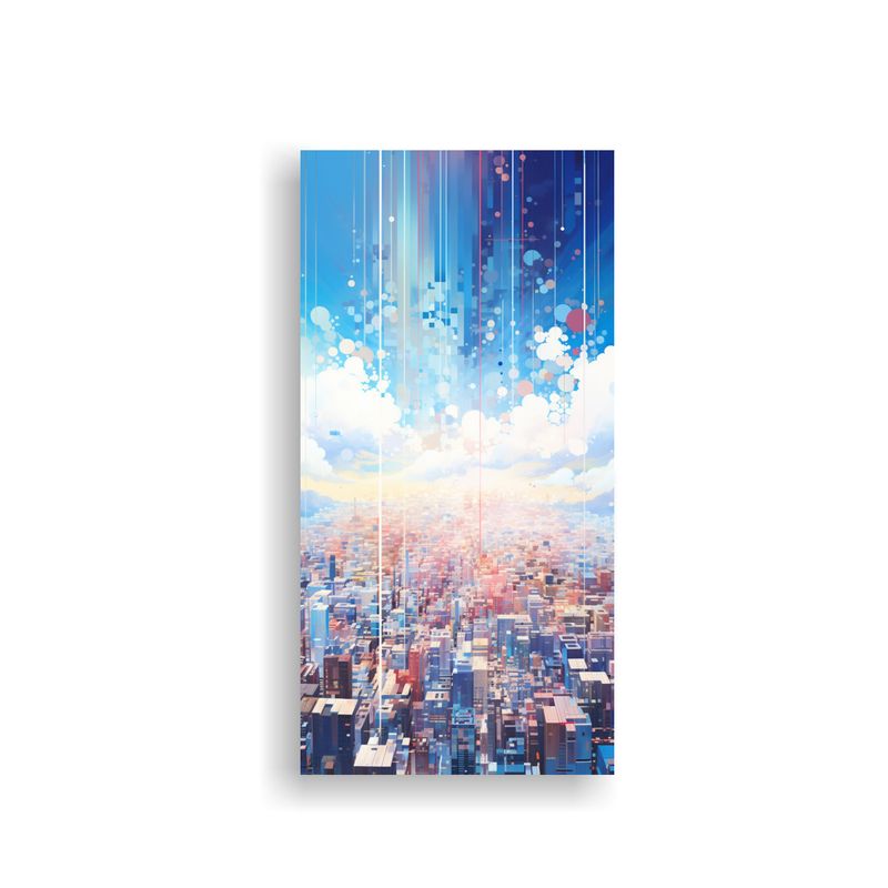 GENERICO - Cuadro Expresión Surrealista De Una Ciudad Con 60x120 Cm