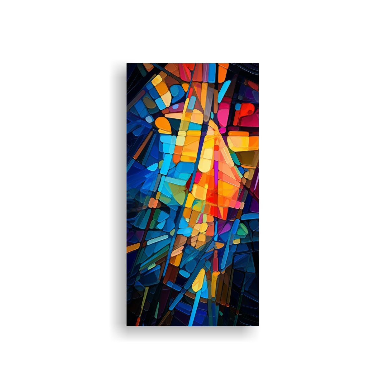 GENERICO - Cuadro Abstracto Composición De Líneas Y Formas 20x40 Cm