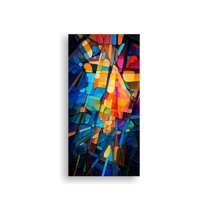 GENERICO - Cuadro Abstracto Composición De Líneas Y Formas 20x40 Cm