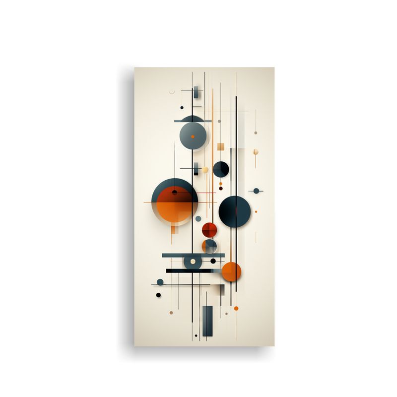 GENERICO - Cuadro Abstracto Geométrico Línea Neutra 80x160 Cm