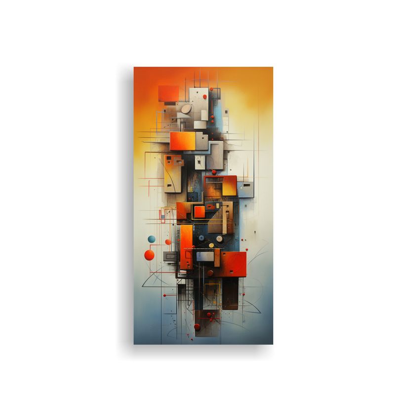 GENERICO - Cuadros Abstractos Económicos Diseño Visual De 50x100 Cm