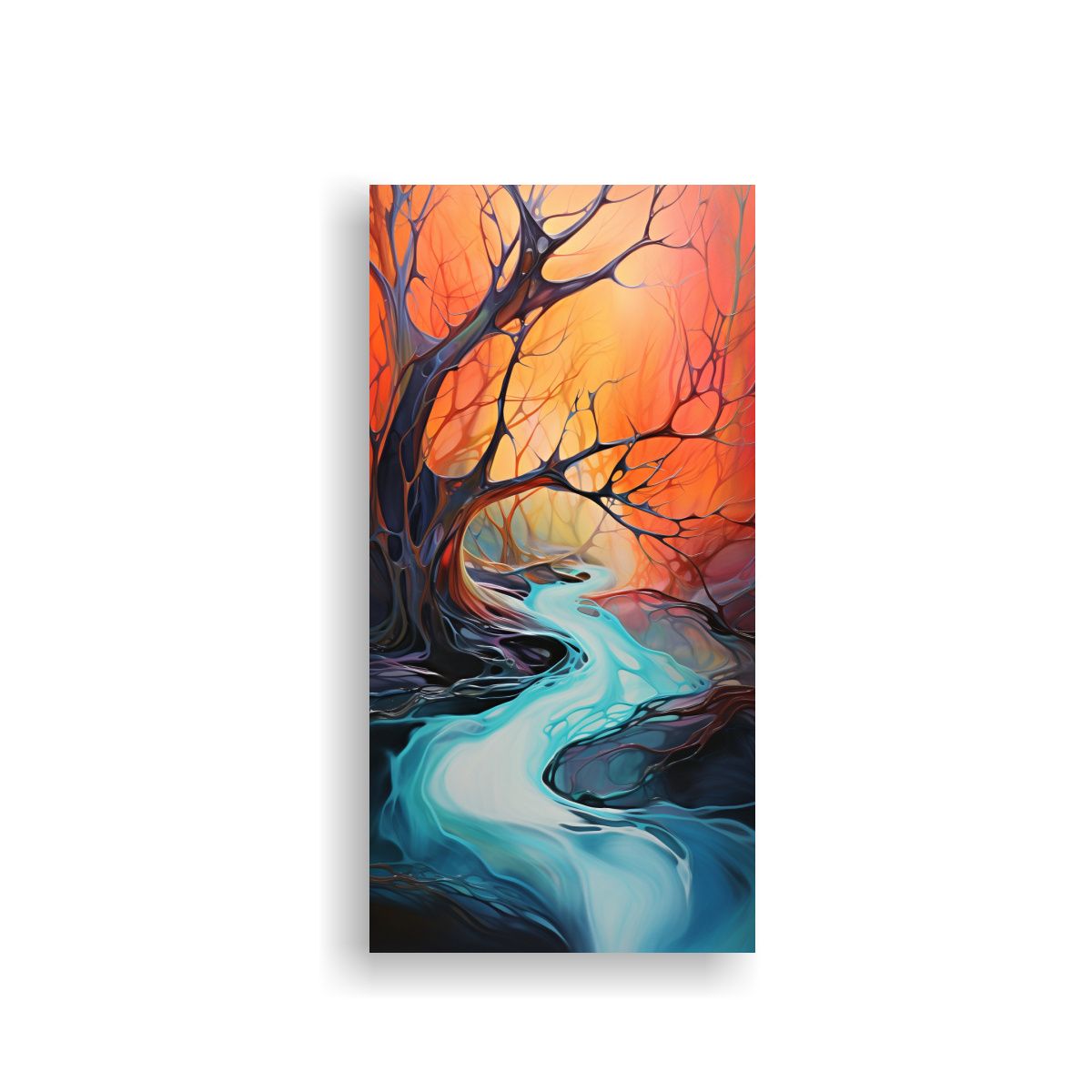 GENERICO - Cuadro Vanguardia Abstracto Flujo Tranquilo Río 80x160 Cm