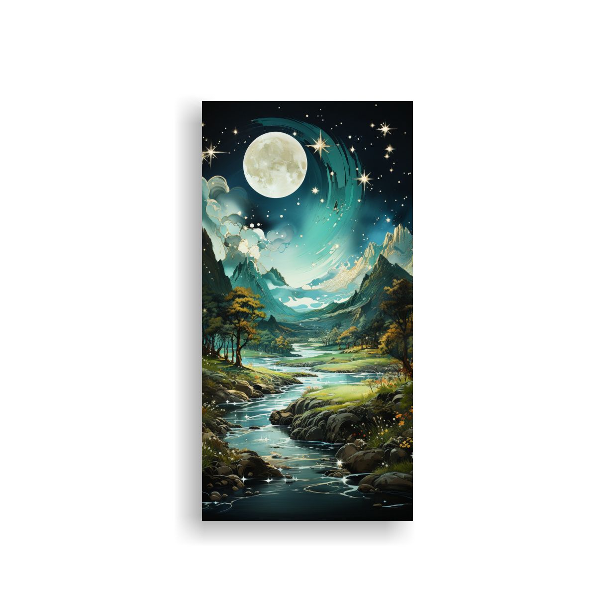 GENERICO - Pintura Creativa Sublimada Luna Montañas 30x60 Cm