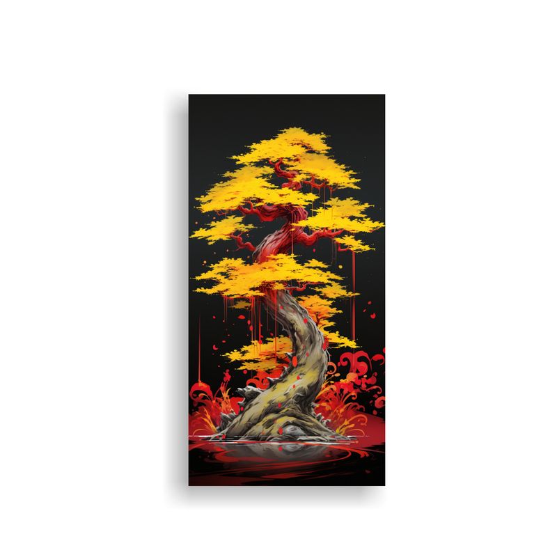GENERICO - Arte Pared Colores Obra Maestra Árbol Bonsái 40x80 Cm