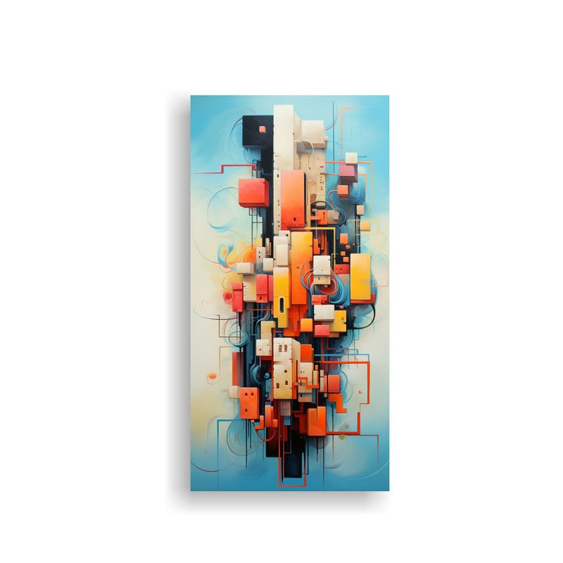 GENERICO - Cuadros Abstractos Para Living En Tela De Colores 20x40 Cm