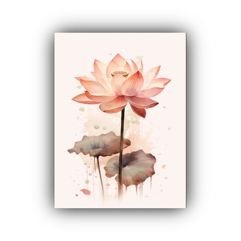 GENERICO - Cuadro Abstracto Alegre Lotus Sobre Fondo Blanco 80x120 Cm