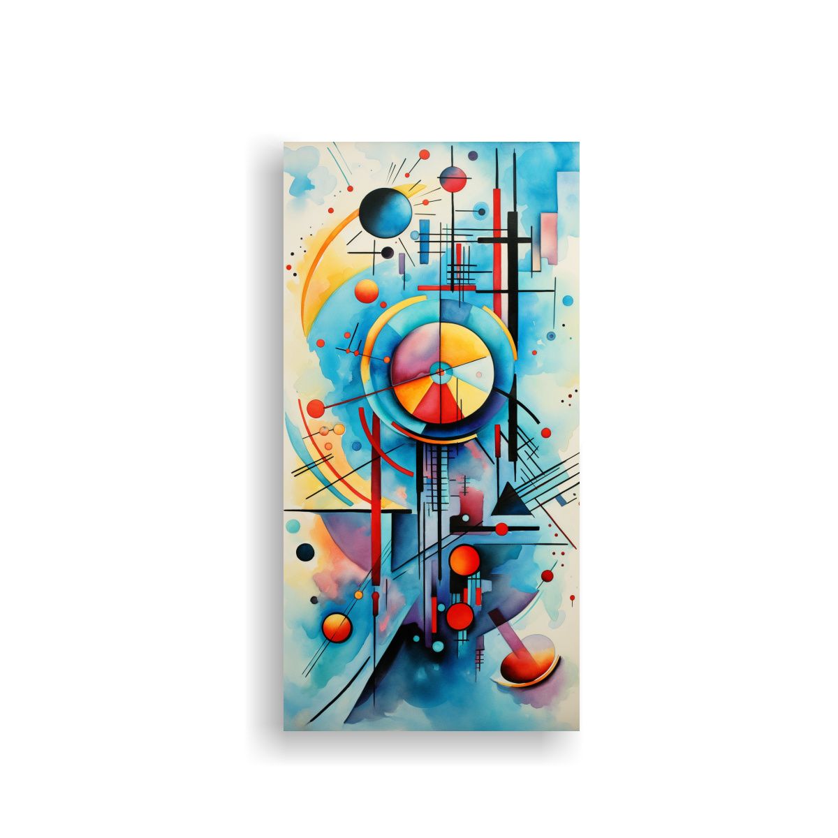 GENERICO - Pintura Abstracta Acuarela Kandinsky Arte 40x80 Cm.