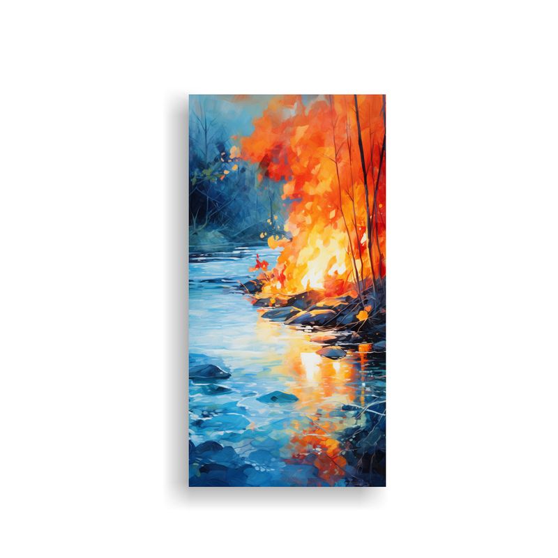 GENERICO - Pintura Decorativa Canva Linda Mezcla De Naranjas 40x80 Cm
