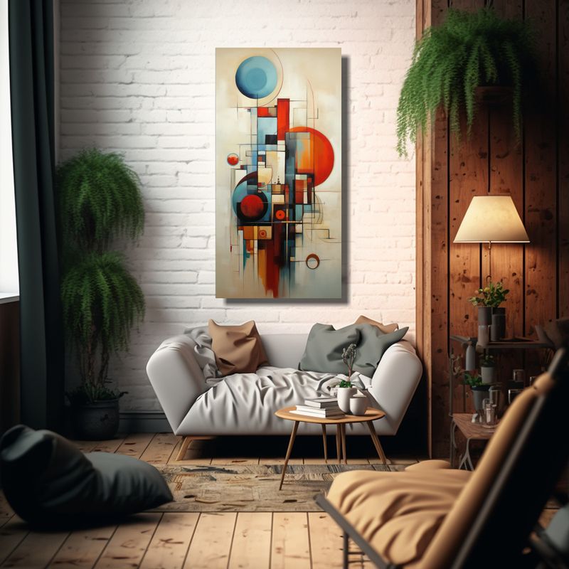 GENERICO - Cuadros Abstractos Pequeños Con Composición 70x140 Cm