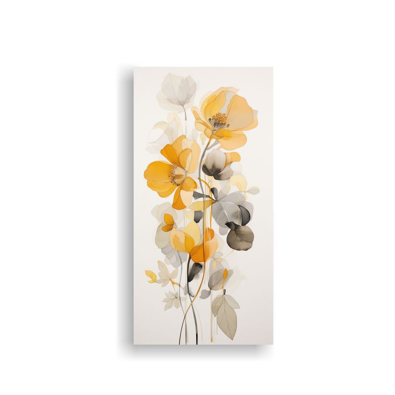 GENERICO - Dibujo Floral En Acuarela Sobre Fondo Blanco 60x120 Cm