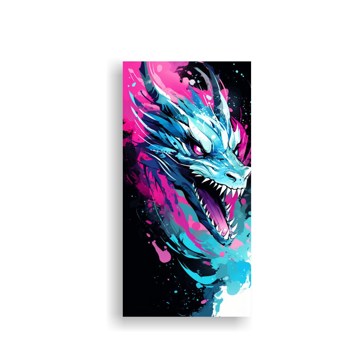 GENERICO - Tela En Bastidor Diseño Reflejo A Dragón En 20x40 Cm