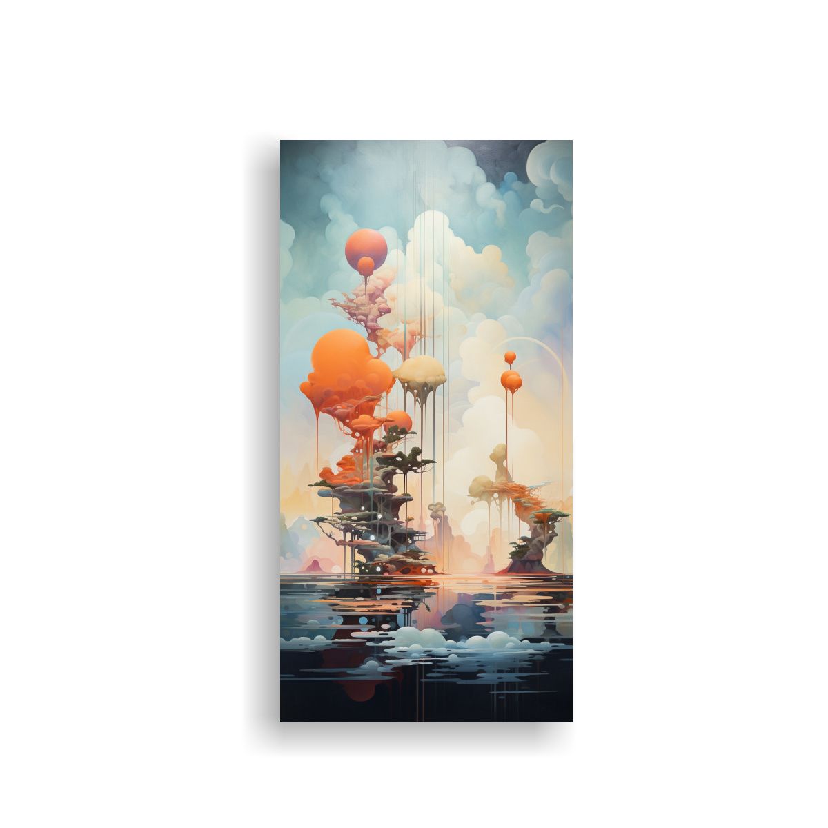 GENERICO - Paisaje Onírico Surrealista Con Islas Flotantes 80x160 Cm