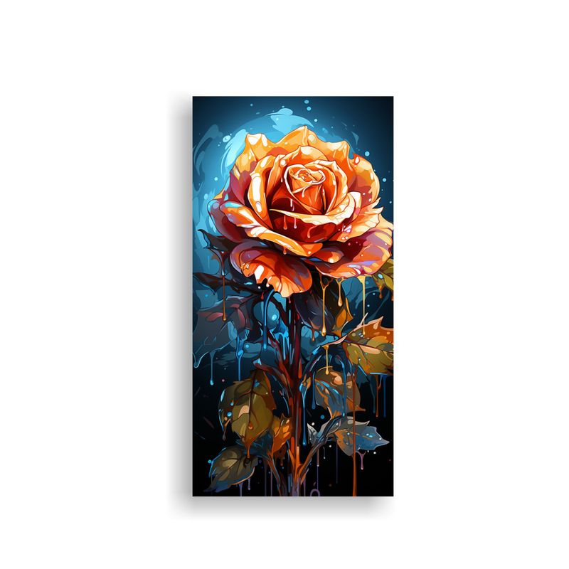 GENERICO - Cuadro Moderno Duradero Con Rosa Coloreada Y 60x120 Cm
