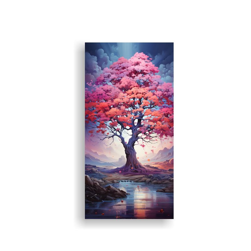 GENERICO - Pintura Abstracta Acuarela árbol Bosque Colores 40x80 Cm