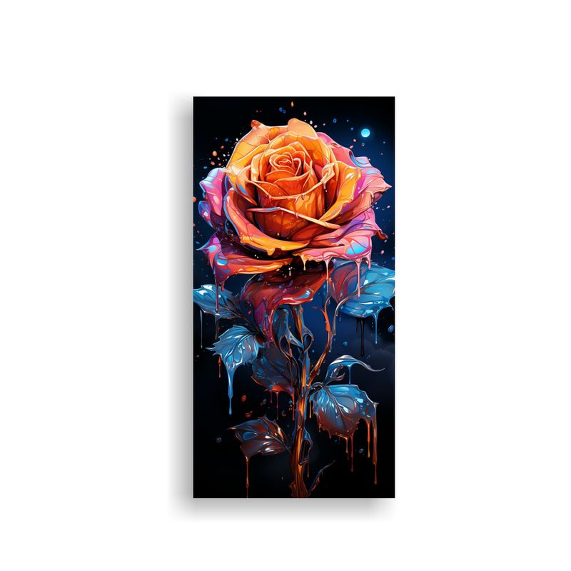 GENERICO - Pintura Decorativa De Arte Conceptual Con Rosa 60x120 Cm