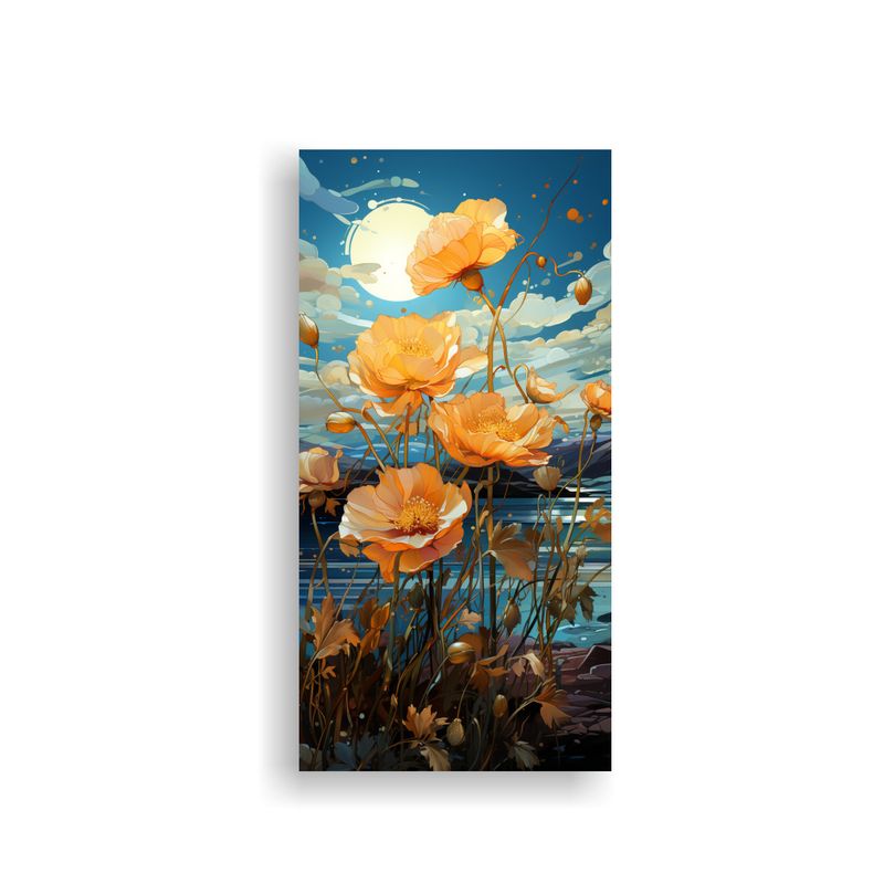 GENERICO - Pintura Decorativa En Lienzo Con Flores Amarillas 60x120 Cm