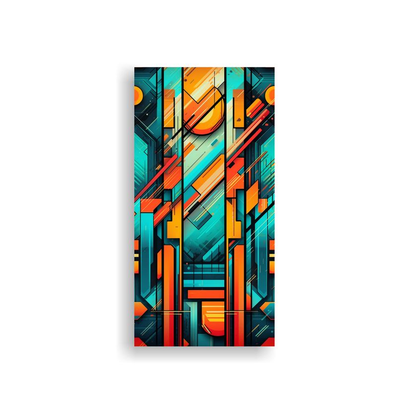 GENERICO - Lienzo De Tela Retro Futurismo Armonía Cromática 30x60 Cm