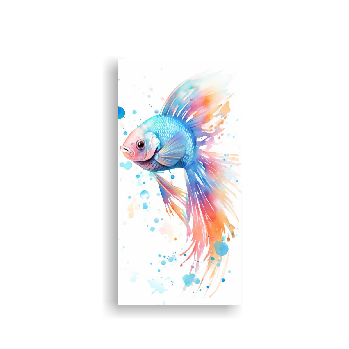 GENERICO - Cuadro De Tela A Mano Con Pez ángel En Colores 40x80 Cm