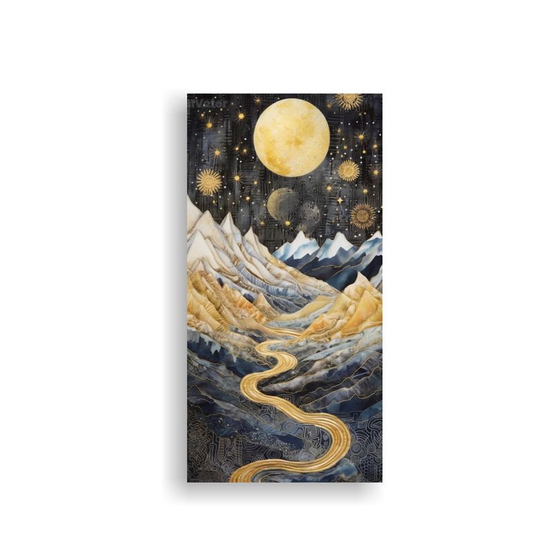 GENERICO - Cuadro De Arte Vanguardia Innovador Con Luna 60x120 Cm