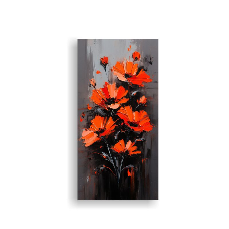 GENERICO - Cuadro Abstracto Innovador En Colores Naranja Y 80x160 Cm
