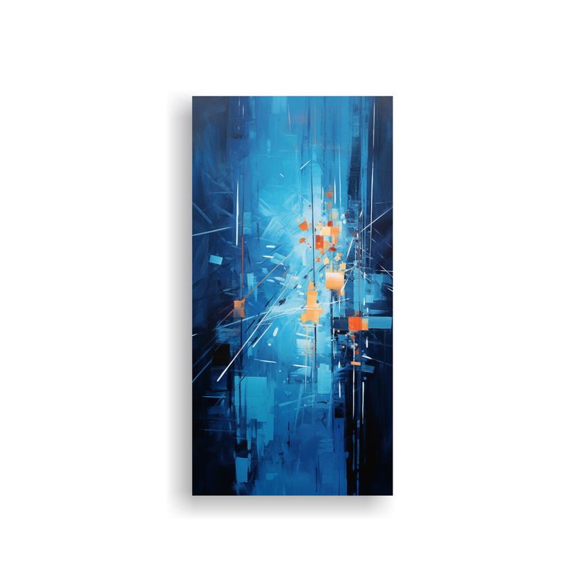 GENERICO - Pintura Abstracta Colorida Con Luces Y Líneas 30x60 Cm