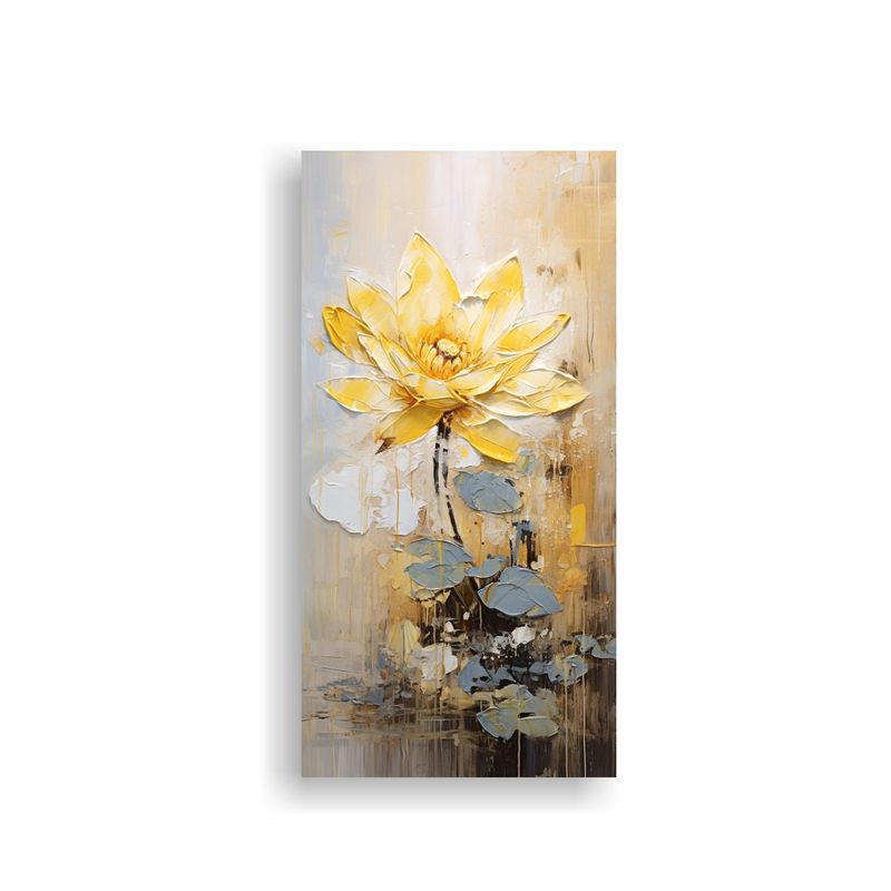 GENERICO - Pintura En Lienzo De Loto Amarillo En El Estilo 70x140 Cm