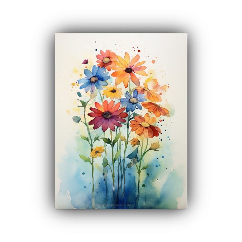 GENERICO - Pintura Acuarela Expresión Visual Flores 80x120 Cm