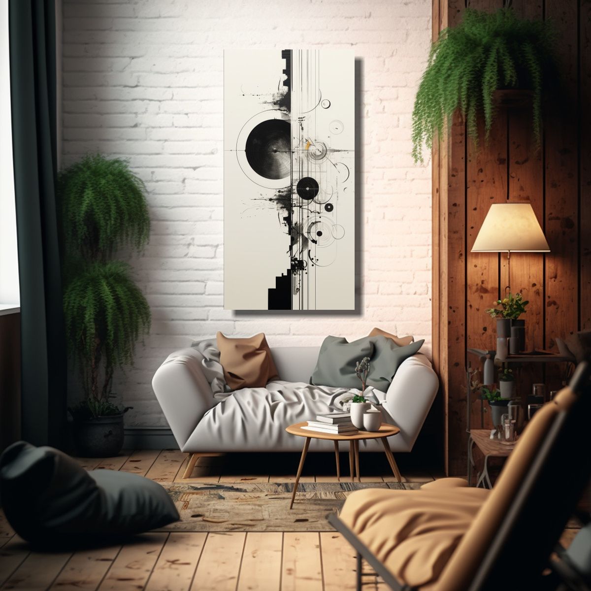 GENERICO - Cuadro Dibujo Linda Alto Contraste Monocromo 70x140 Cm